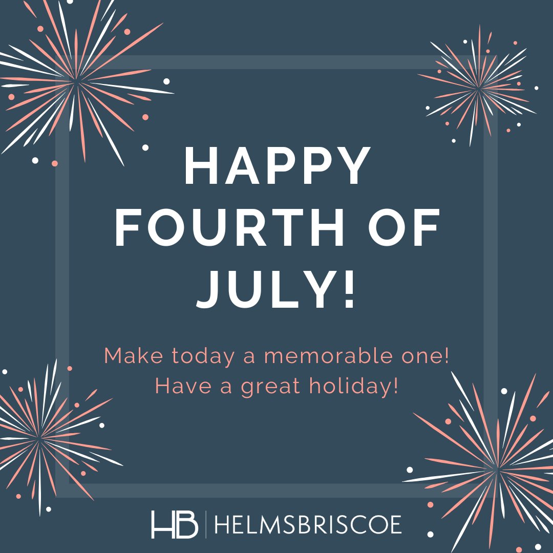 Have a safe and happy 4th of July weekend, everyone!