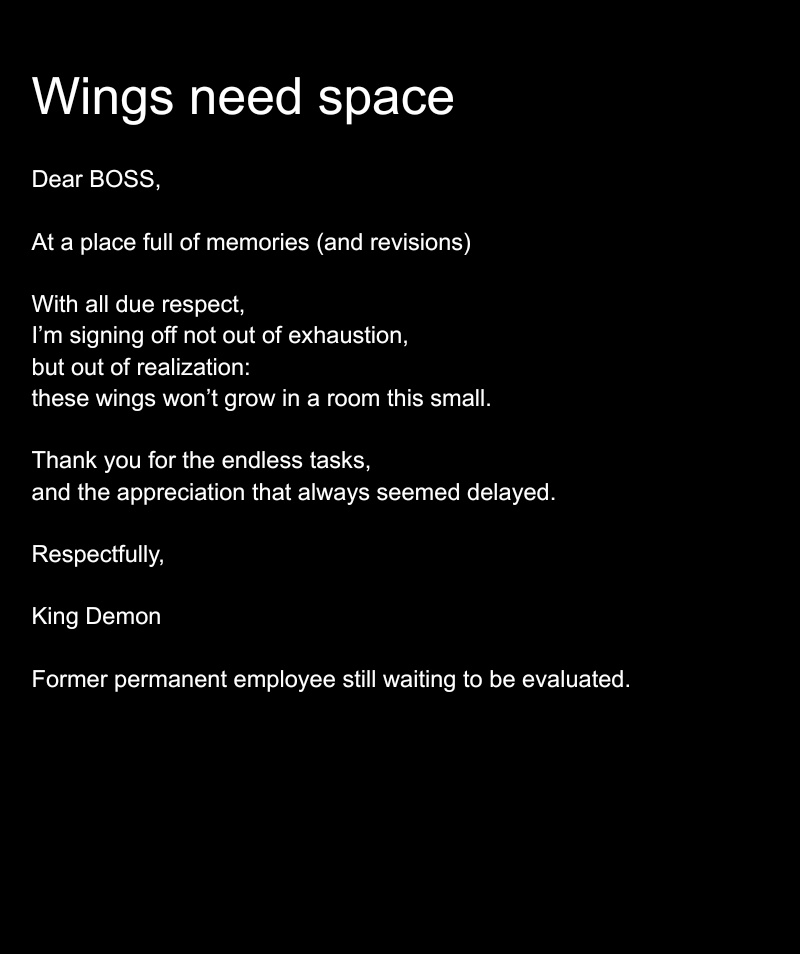 two_yuga's tweet photo. The Poetic Quit : Wings Need space
@MancerWork
#Mancer #Web3WithMancer #TimeToResign #Giveaway https://t.co/qP11Jt2nLx