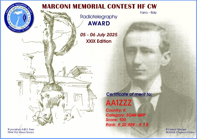 De Marconi Memorial Contest HF herdenkt de vader van de radio namelijk Guglielmo Marconi.
Het is een wereldwijde contest: iedereen kan iedereen werken maar alleen in CW op zaterdag 5 en zondag 6 juli 2025.
Lees: veron.nl/nieuws/marconi…
#RadioIsMagie #BeleefHetMetDeVERON #Marconi
