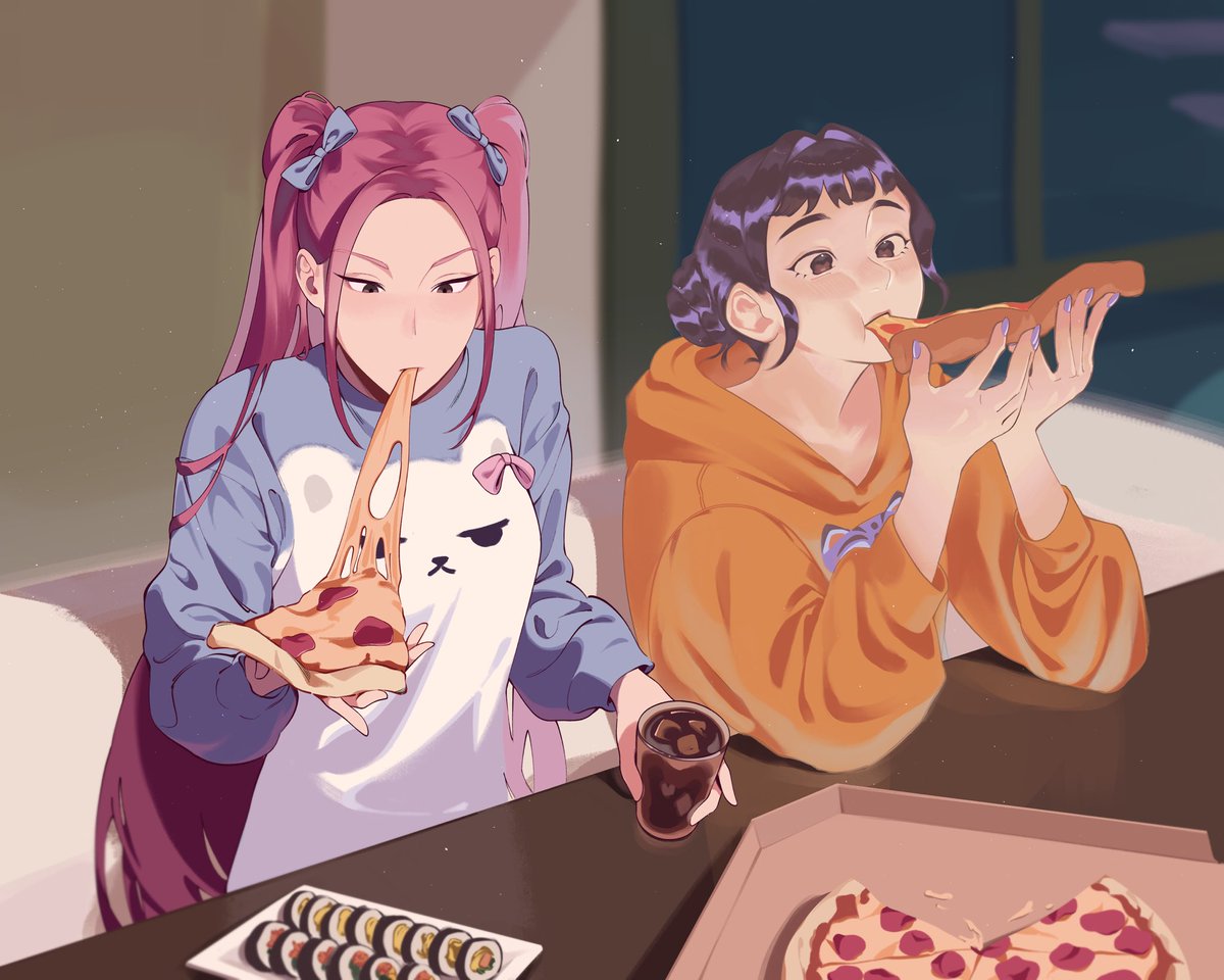 an_hanb's tweet image. Couch couch couch 🍕 #KPOPDEMONHUNTERS