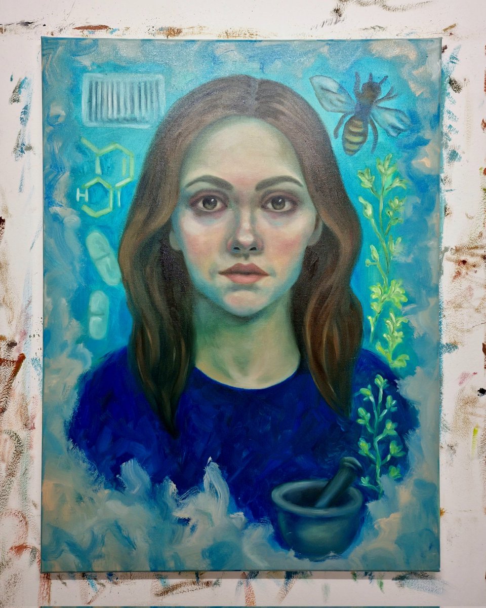 Work in progress 🎨
"Never With a Barcode" critiques the industrialization of health, urging a return to conscious, personal responsibility. Surrounded by both synthetic and natural symbols, the central figure embodies a quiet rebellion, wellness that refuses to be branded,