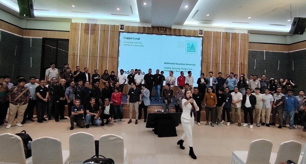 After Middle East and Africa, the Frappe and ERPNext flame is now spreading to South East Asia - pic from today's event in Indonesia.