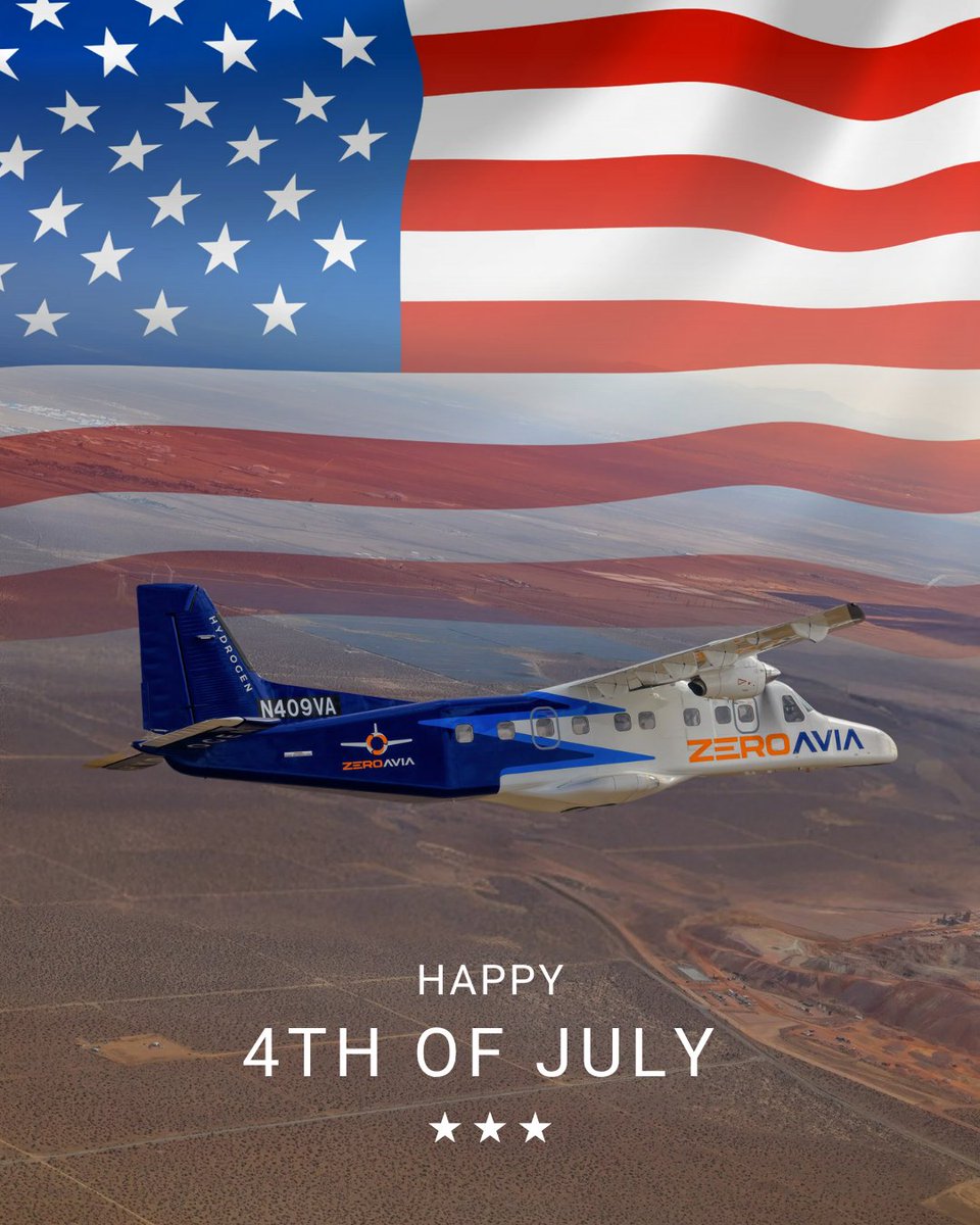 ZeroAvia (@zeroavia) on Twitter photo Happy July 4th from our U.S. team in Everett, WA and our remote team members. 
With a lot of Americans travelling over the next few days, we're optimistic that a clean, more affordable, efficient future of Independence Day holiday travel is just around the corner! Happy July 4th from our U.S. team in Everett, WA and our remote team members. 
With a lot of Americans travelling over the next few days, we're optimistic that a clean, more affordable, efficient future of Independence Day holiday travel is just around the corner!