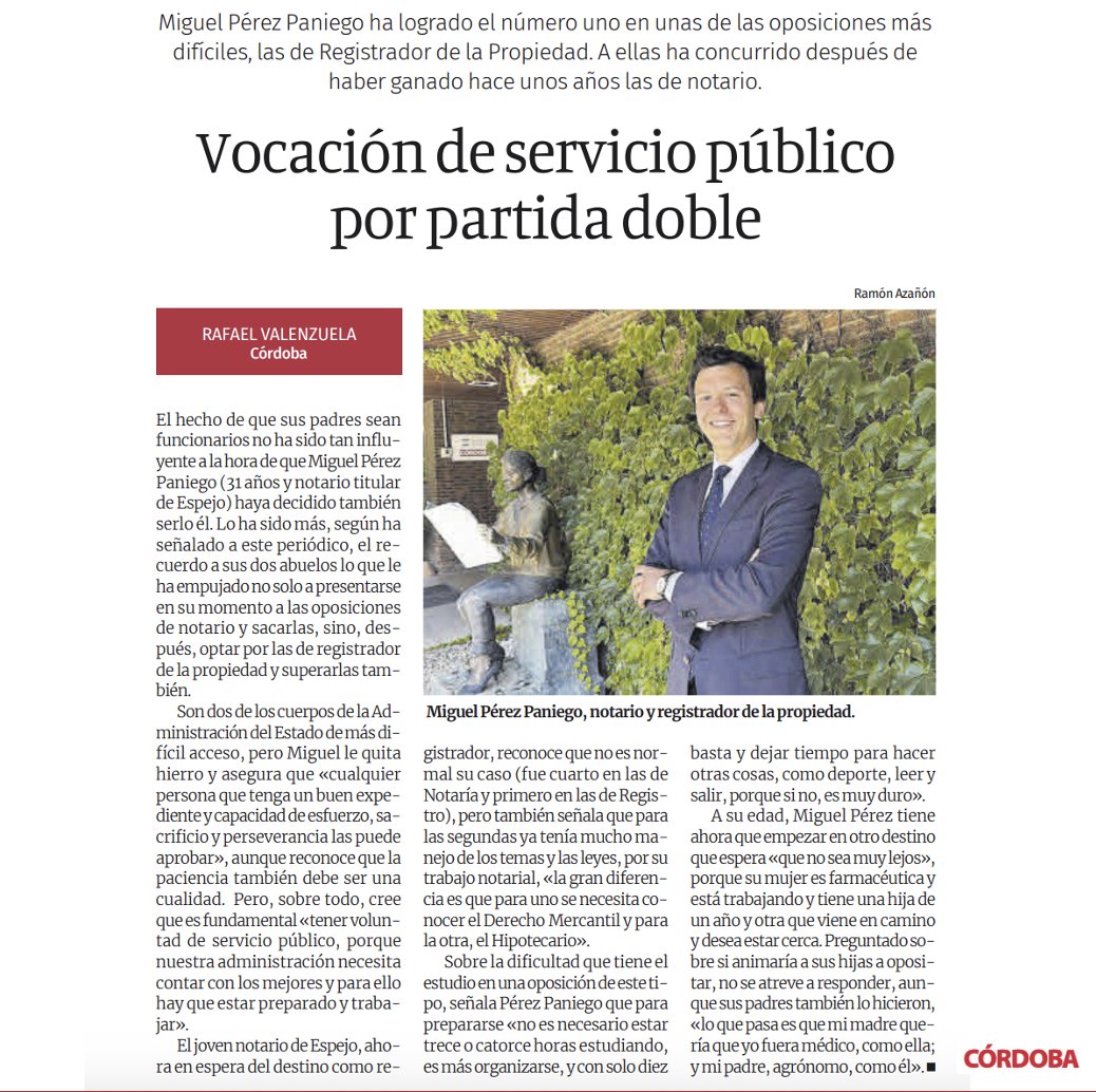 Registrador_es's tweet photo. El número 1 de la promoción: Miguel Pérez Paniego @mppaniego https://t.co/aR9fBpaYC2