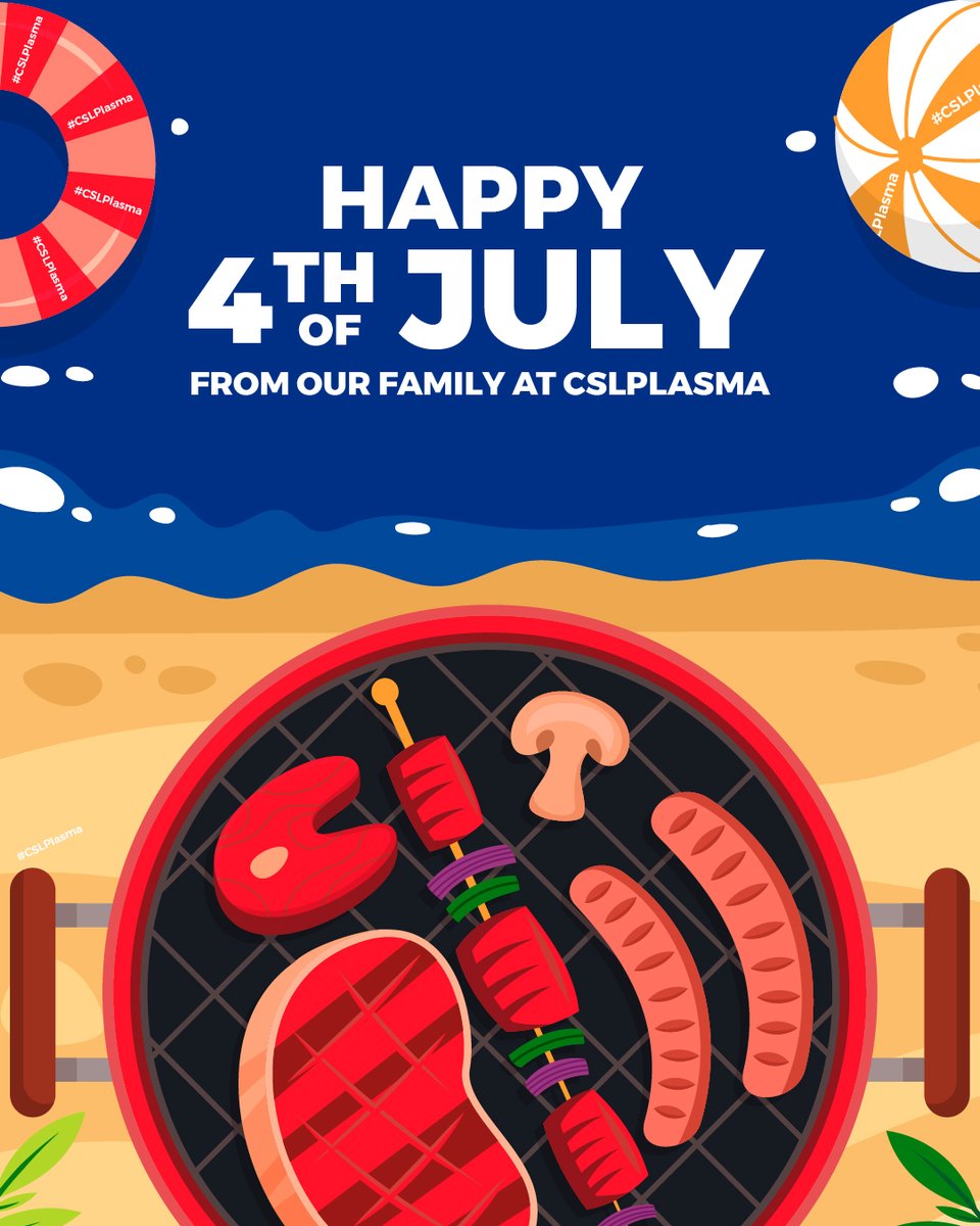 CSLPlasma's tweet image. Happy 4th of July to all of our plasma donors and staff! Enjoy the celebrations today and remember, when you #DonatePlasma you have the power to #DoTheAmazing ! #FourthofJuly