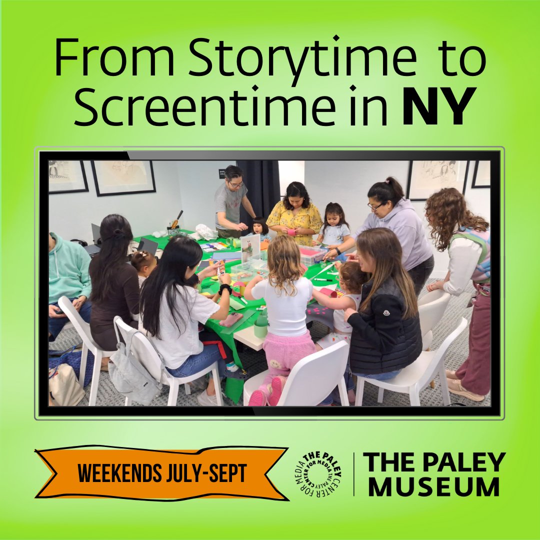 Reading, watching, creating—families can do it all at From Storytime to Screentime. Join us every weekend at The Paley Museum in NYC. Free for Paley members. 

More info: bit.ly/4jTop6f