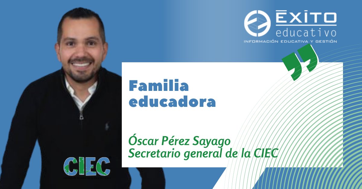 ✍️FIRMAS. <a href="/oscarp347/">Oscar A Pérez Sayago</a>, secretario general de la <a href="/CIEC_Educacion/">CONFEDERACIÓN INTERAMERICANA DE EDUCACIÓN CATÓLICA</a>, analiza el papel de la familia educadora, y explica cómo el papa Francisco la presentaba como el primer espacio de formación en valores.

🔗 exitoeducativo.net/familia-educad…

#lasfirmasdeéxitoeducativo #oscarpérezsayago #CIEC