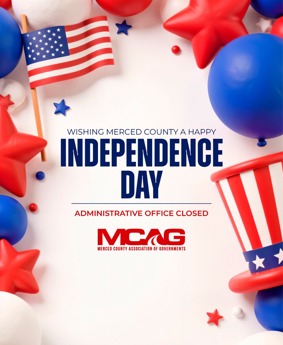 Happy Independence Day!

Today we celebrate the birth of our nation.

In observance of the July 4th holiday, the MCAG office will be closed today, Friday, July 4, 2025.

Regular office hours resume Monday, July 7th.

 #IndependenceDay #MercedCounty #MCAG
