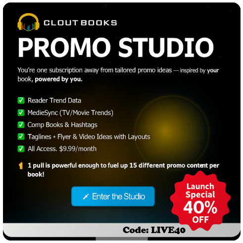 2TigersLLC's tweet photo. 🚨 Authors, stop guessing how to showcase your book. CloutBooks Promo Studio is LIVE.
Taglines, elevator pitches, comp books, flyers, and reader trends, all based on your story.
🎆 Code: LIVE40 for 40% off (limited time)
🖥️ https://t.co/agEuixfZCl

#IndieAuthor #WritingCommunity https://t.co/ImItieMDPP