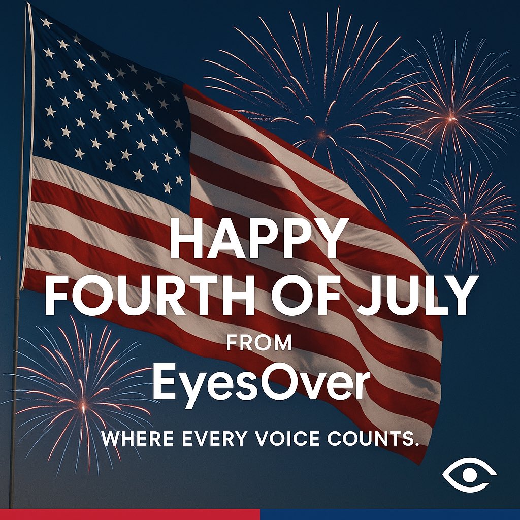 🇺🇸 Happy Fourth of July from EyesOver team.

Today we celebrate freedom, independence, and the enduring spirit of the American people. 

America was founded on the idea that voices matter — and at EyesOver, we work every day to ensure they’re heard.