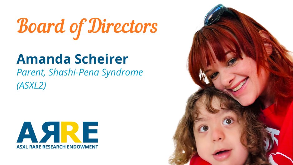 ARRE Foundation (@arrefoundation) on Twitter photo Meet our Board of Directors! Amanda Scheirer joined the Board of Directors in 2024. She lives in Florida with her son Connor Finn, who has Shashi-Pena Syndrome (ASXL2). Meet our Board of Directors! Amanda Scheirer joined the Board of Directors in 2024. She lives in Florida with her son Connor Finn, who has Shashi-Pena Syndrome (ASXL2).