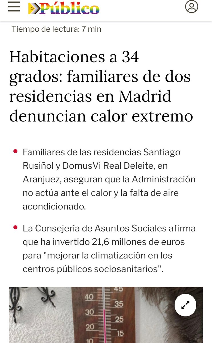 Marea de Residencias (@marearesidencia) on Twitter photo Qué han invertido 21,6 millones!!! Para mejorar qué climatización!!! La de sus despachos, suponemos...
Vergüenza!!!
#MaltratoInstitucional
#SOSResidencias
<a href="/ComunidadMadrid/">Comunidad de Madrid</a>
<a href="/yayoflautas/">yay@flautas Madrid</a>
<a href="/Coorpenmadrid/">Coordinadora de Pensionistas Madrid</a>
<a href="/AdemafF/">ADEMAF. Asociación Familiares de Residencias</a>
<a href="/pladigmare/">PLADIGMARE</a>
<a href="/amnistiamadrid/">Amnistía Internacional Madrid</a>
publico.es/sociedad/habit… Qué han invertido 21,6 millones!!! Para mejorar qué climatización!!! La de sus despachos, suponemos...
Vergüenza!!!
#MaltratoInstitucional
#SOSResidencias
<a href="/ComunidadMadrid/">Comunidad de Madrid</a>
<a href="/yayoflautas/">yay@flautas Madrid</a>
<a href="/Coorpenmadrid/">Coordinadora de Pensionistas Madrid</a>
<a href="/AdemafF/">ADEMAF. Asociación Familiares de Residencias</a>
<a href="/pladigmare/">PLADIGMARE</a>
<a href="/amnistiamadrid/">Amnistía Internacional Madrid</a>
publico.es/sociedad/habit…