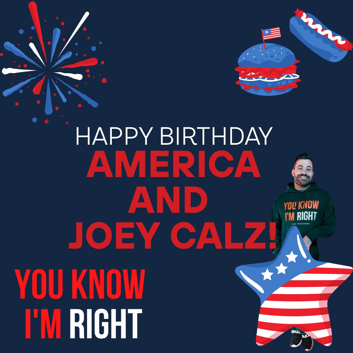 YKIRPodcast's tweet image. Two symbols of freedom share a birthday today. America the eternal experiment in liberty, resilience, and reinvention and @JCalabrese1. Happy Birthday to both, may the pursuit of greatness never end. #YKIR