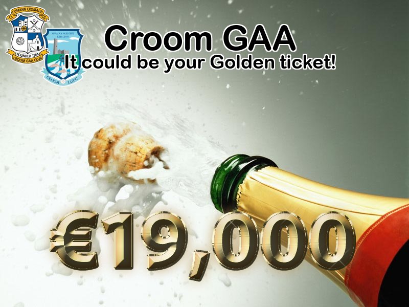 Play Online: lottoraiser.ie/Croom/
Monday, 7th July the Jackpot will be: € 19,000