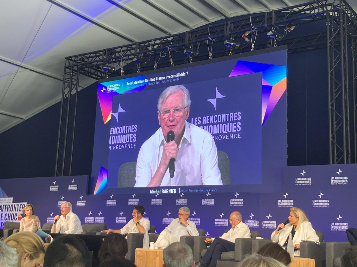 ONE France (@one_fr) on Twitter photo Table ronde aux #reaix25 - Une France irréconciliable? <a href="/MichelBarnier/">Michel Barnier</a> répond: « Je dirais non. Il n’y a pas de fatalité. Pour les plus jeunes: engagez-vous! Si vous ne vous occupez pas de la politique, c’est la politique qui s’occupe de vous. » <a href="/Cercle_eco/">Le Cercle des économistes</a> Table ronde aux #reaix25 - Une France irréconciliable? <a href="/MichelBarnier/">Michel Barnier</a> répond: « Je dirais non. Il n’y a pas de fatalité. Pour les plus jeunes: engagez-vous! Si vous ne vous occupez pas de la politique, c’est la politique qui s’occupe de vous. » <a href="/Cercle_eco/">Le Cercle des économistes</a>