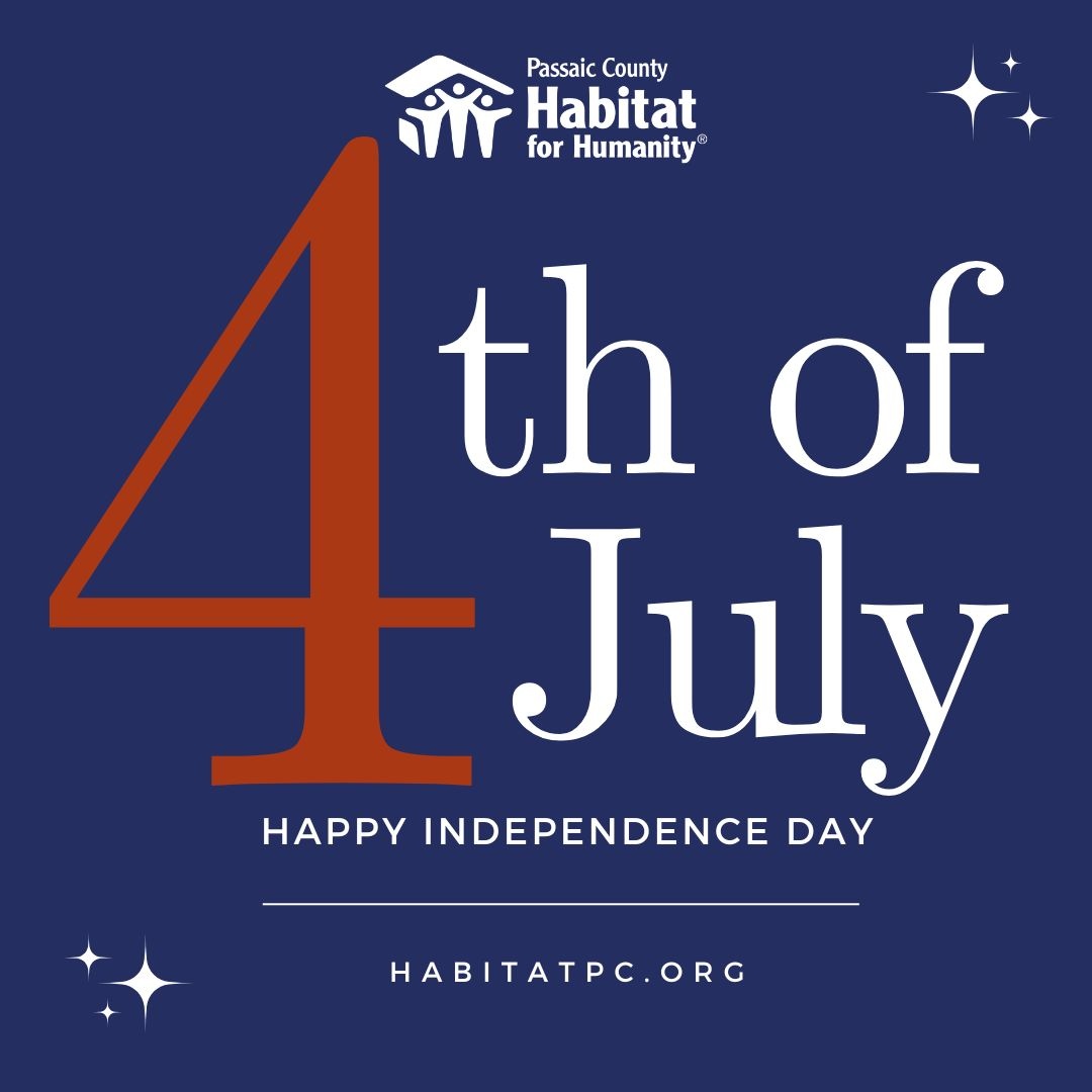PCHFH's tweet image. On this Fourth of July, we’re reflecting on the values that bring communities together—freedom, opportunity, and the power of working side by side.
Thank you to our volunteers, donors, and partner families who help us build a stronger, more equitable Passaic County.