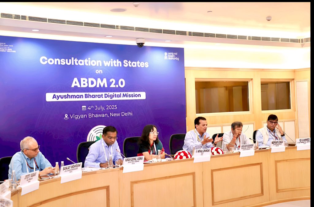 up_ayushman's tweet photo. PS, Medical Health &amp; Family Welfare, and Secretary Health/MD ABDM UP @rituias2003, participated in State Consultation on #ABDM 2.0 held at Vigyan Bhawan, New Delhi — reinforcing UP’s commitment to building a robust digital health ecosystem in state.@AyushmanNHA @MoHFW_INDIA https://t.co/BSGxQ8IFRS