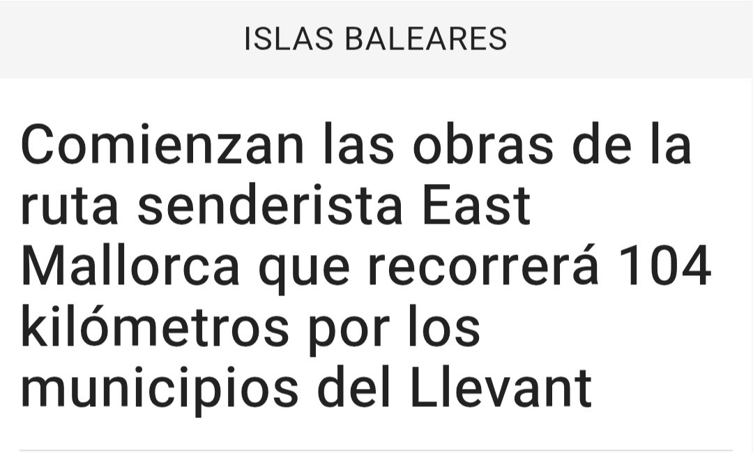 No me puc creure que la nova GR226 es digui "East Mallorca". Hem passat de la "Ruta de la Pedra en Sec" (GR221) o "Camí de Cavalls" (GR223) a aquesta paròdia senderista.
Vivim en un miserable parc d'atraccions. O despertam ja o d'aquí a poc viurem a "Inca shoes" o "Sineu market".