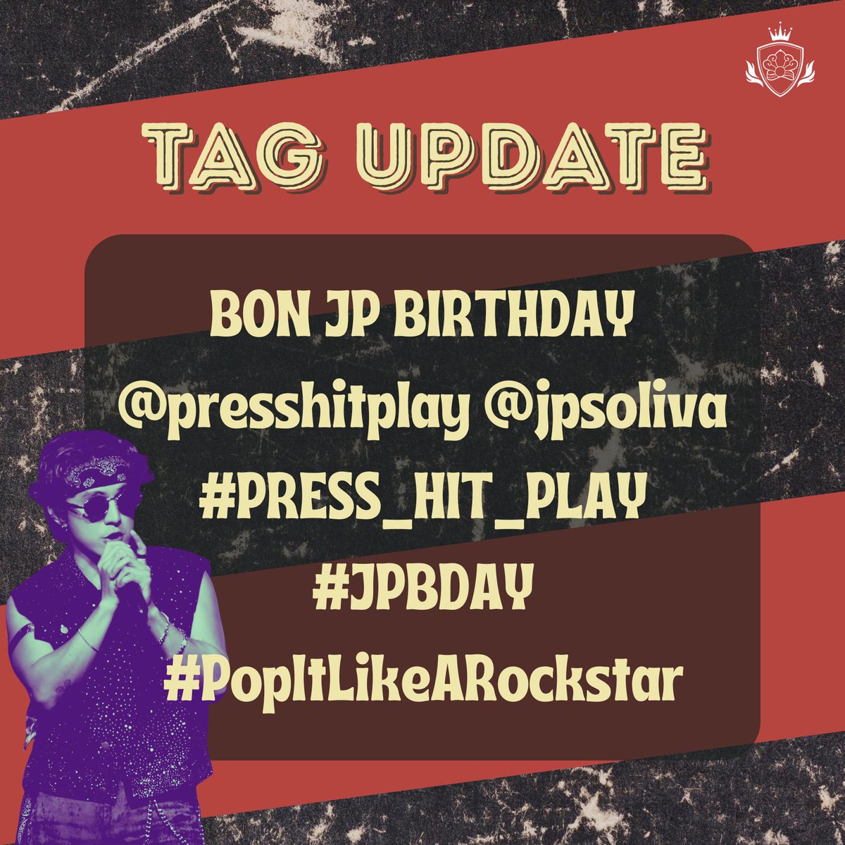 [TAG UPDATE]
2025.07.05

It’s JP’s day—let’s make it loud! 📣

Drop your greetings, edits, and fave moments with the tags below and show him how much he’s loved! ❤️

BON JP BIRTHDAY
@presshitplay @jpsoliva
#PRESS_HIT_PLAY
#JPBDAY
#PopItLikeARockstar