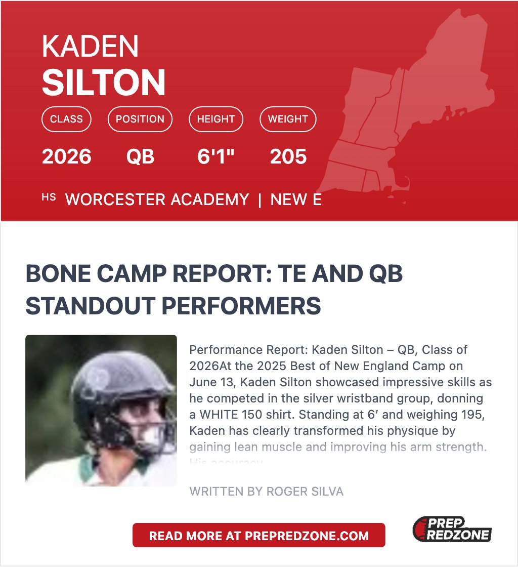 Coach Silva (@scoutingne) on Twitter photo 🏈📢Congrats Kaden!!!! <a href="/KadenSilton/">Kaden Silton</a> is the perfect example of a prospect who never quit during his recruitment process. Just put his head down and kept working hard with his trainers at <a href="/M2_QBacademy/">M2 QB Academy</a>, attended private media and college camps each year, and developed himself into 🏈📢Congrats Kaden!!!! <a href="/KadenSilton/">Kaden Silton</a> is the perfect example of a prospect who never quit during his recruitment process. Just put his head down and kept working hard with his trainers at <a href="/M2_QBacademy/">M2 QB Academy</a>, attended private media and college camps each year, and developed himself into