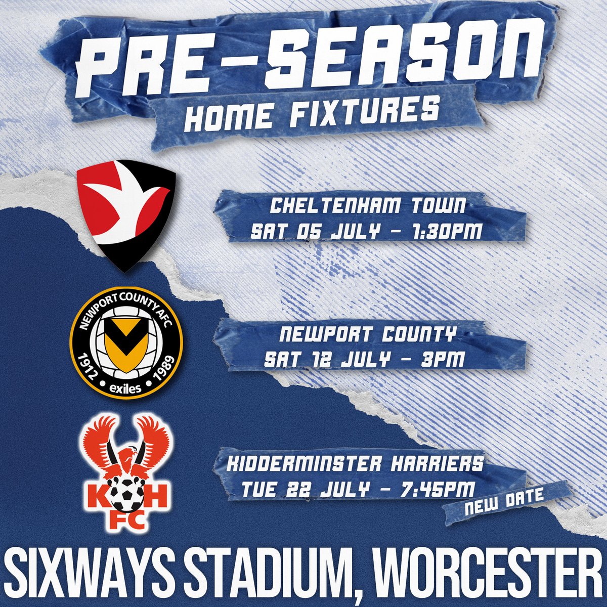 🚨 <a href="/WorcesterCityFc/">Worcester City FC</a> kick off their pre-season tomorrow at Sixways!
⚽️ Cheltenham Town: Sat 5 July, 1:30pm KO
🎟️ Tickets: wcfc.flicket.io
Let’s back local sport at the city’s home of rugby AND football 🙌 #OneWorcester #Sixways