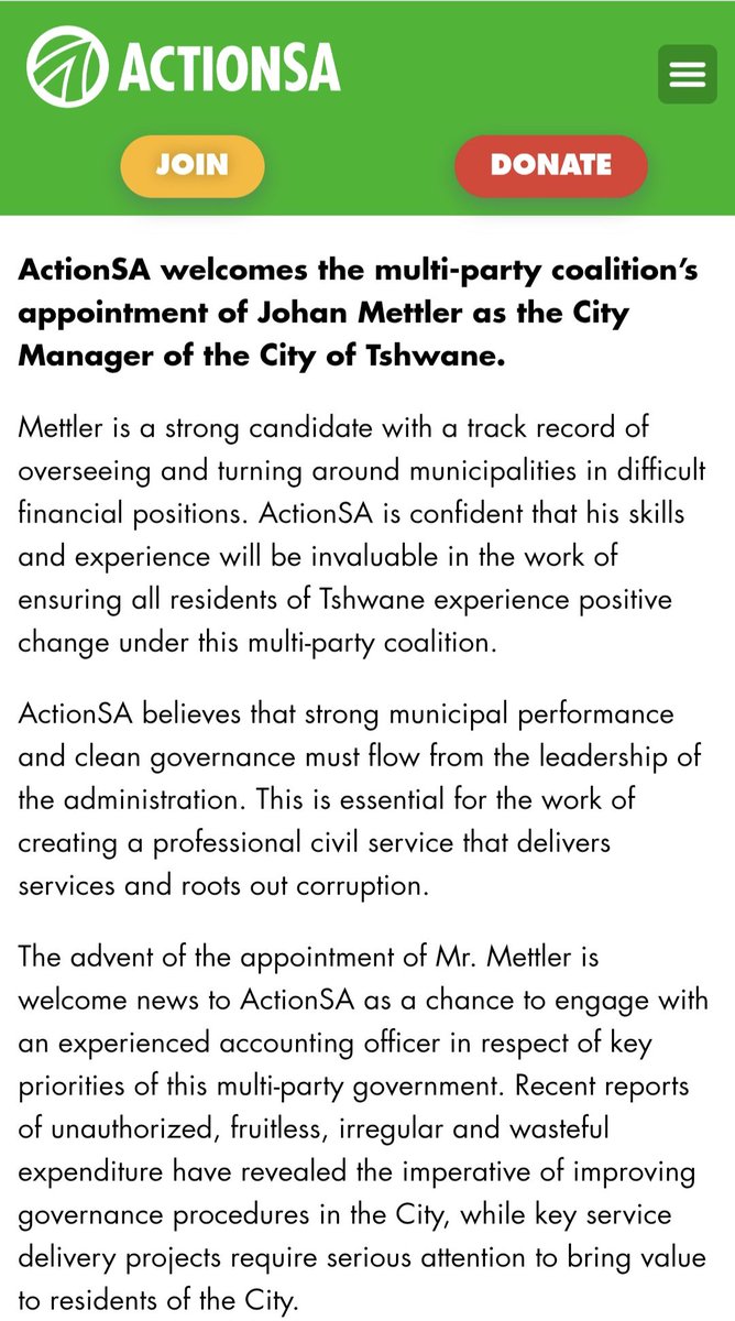 JordiGriff's tweet image. 8 hours since the City Manager, the top official in the City of Tshwane was attacked in the media and threatened with dismissal by the ANC and we have heard nothing from the Mayor or ActionSA in his defence 🚮. This is what they said about him 3 years ago in case they forgot.