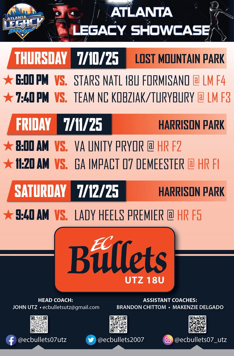 EC Bullets 2007 - Utz (@ecbullets2007) on Twitter photo Schedule Drop! 🔥
<a href="/e_newellcoach/">Eric Newell</a> <a href="/TTU_Softball/">Tennessee Tech Softball</a> <a href="/UTMSoftball/">UT Martin Softball</a> <a href="/UTSSoftball/">UTSouthern Softball</a> <a href="/LauraMatthews12/">Laura Matthews</a> <a href="/EastCobbBullets/">EC Bullets Fastpitch</a> <a href="/UAH_SB/">UAH Softball</a> <a href="/WabashValleySB/">WabashValleySoftball</a> <a href="/CVilleLTS/">LadyTigerSoftball</a> <a href="/VSCCPioneersSB/">Vol State Softball</a> <a href="/CoachPerkinsSB/">Sharon Perkins</a> <a href="/UUAthleticsSB/">Union University Softball</a> <a href="/cusoftball/">CU Eagles Softball</a> <a href="/RoaneStSoftball/">Roane State Softball</a> <a href="/TNUsoftball/">Trevecca Softball 🥎 💜</a> Schedule Drop! 🔥
<a href="/e_newellcoach/">Eric Newell</a> <a href="/TTU_Softball/">Tennessee Tech Softball</a> <a href="/UTMSoftball/">UT Martin Softball</a> <a href="/UTSSoftball/">UTSouthern Softball</a> <a href="/LauraMatthews12/">Laura Matthews</a> <a href="/EastCobbBullets/">EC Bullets Fastpitch</a> <a href="/UAH_SB/">UAH Softball</a> <a href="/WabashValleySB/">WabashValleySoftball</a> <a href="/CVilleLTS/">LadyTigerSoftball</a> <a href="/VSCCPioneersSB/">Vol State Softball</a> <a href="/CoachPerkinsSB/">Sharon Perkins</a> <a href="/UUAthleticsSB/">Union University Softball</a> <a href="/cusoftball/">CU Eagles Softball</a> <a href="/RoaneStSoftball/">Roane State Softball</a> <a href="/TNUsoftball/">Trevecca Softball 🥎 💜</a>