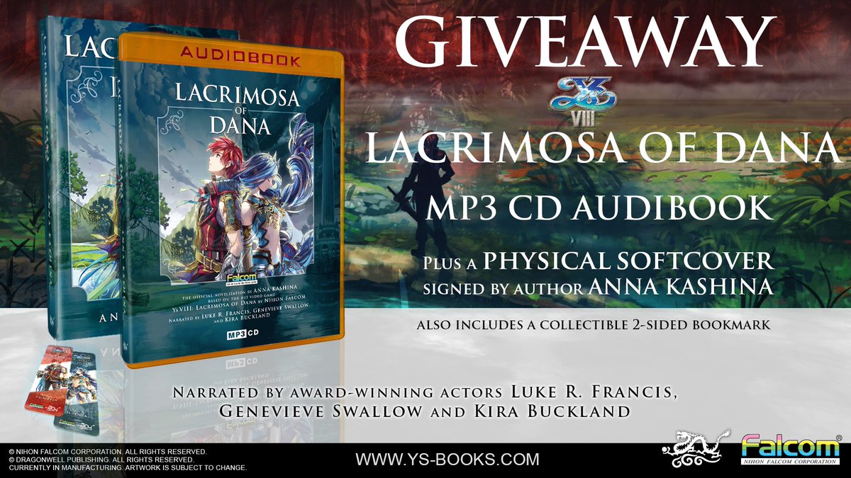 Noisy Pixel (@noisypixelnews) on Twitter photo We're teaming up with <a href="/Dragonwellbooks/">DragonwellPublishing</a> & <a href="/Ys_Novels/">Ys Novels</a> for a giveaway of Lacrimosa of Dana items!
One winner will receive an Audiobook MP3 CD and a paperback read-along copy of Lacrimosa of Dana, signed by the author, along with a bookmark.
To Enter:
• Follow <a href="/NoisyPixelNews/">Noisy Pixel</a> & We're teaming up with <a href="/Dragonwellbooks/">DragonwellPublishing</a> & <a href="/Ys_Novels/">Ys Novels</a> for a giveaway of Lacrimosa of Dana items!
One winner will receive an Audiobook MP3 CD and a paperback read-along copy of Lacrimosa of Dana, signed by the author, along with a bookmark.
To Enter:
• Follow <a href="/NoisyPixelNews/">Noisy Pixel</a> &