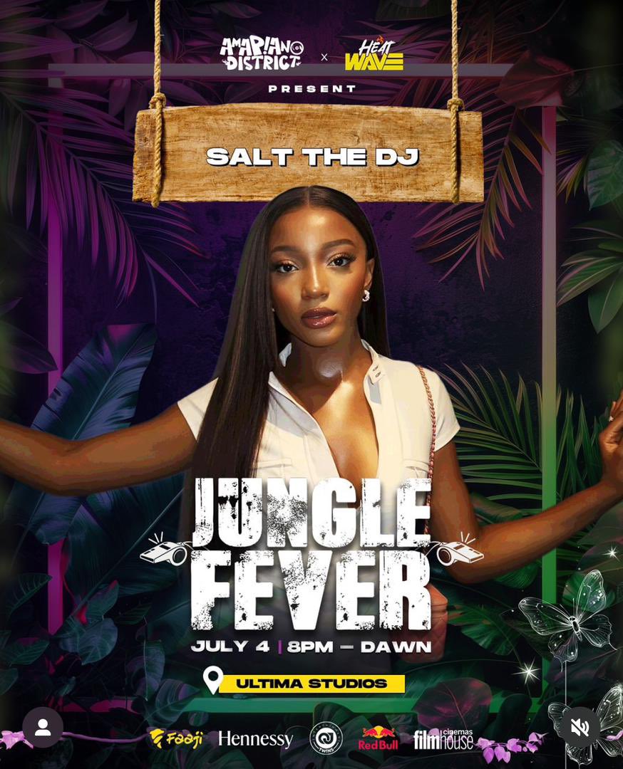 Ayra starr’s sister , Salt the Dj will be playing tonight at amapiano district, it’s Rave 0’clock