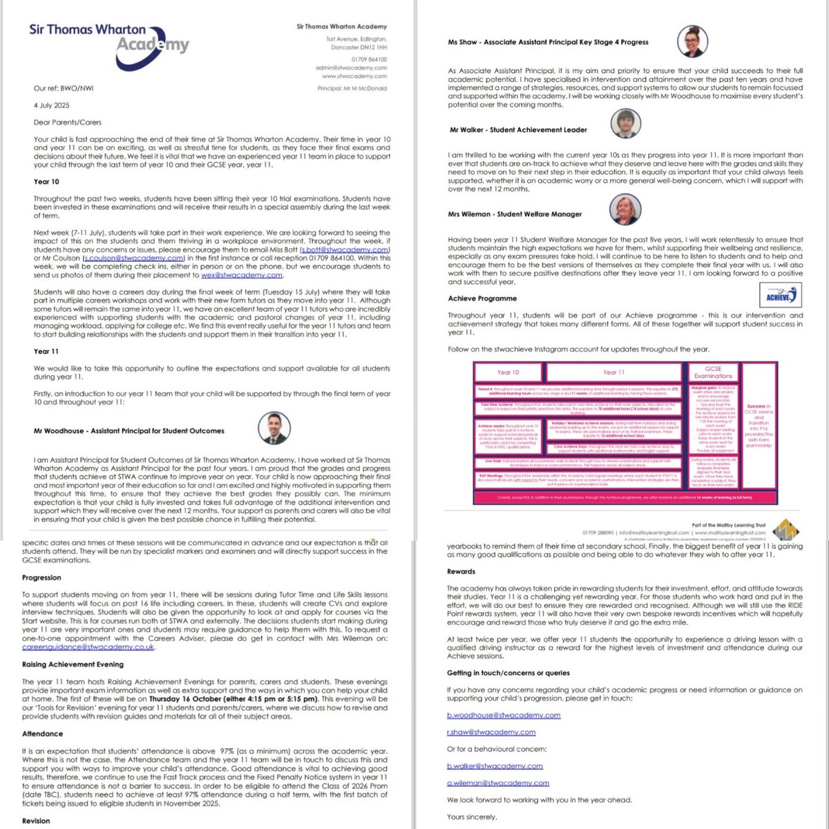 Year 10 📢
This week we held our 'Welcome to Year 11' assembly for students.
We shared with them what will happen over the next 12 months with us. 
We have also sent this information out via a letter to all parents/carers of Y10s.
Please give it a read and get ready!
 #achieve26