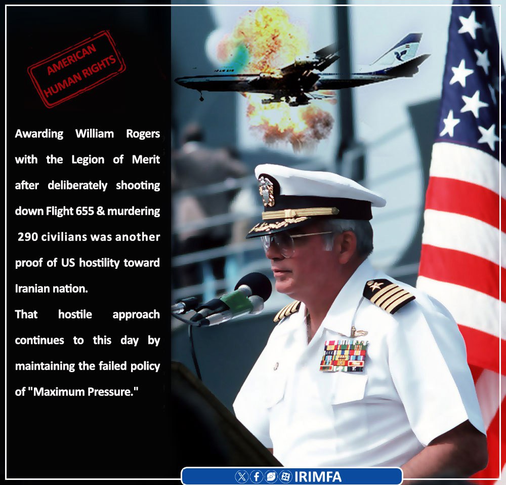 IRANinCZECH's tweet photo. Never forget! U.S. deliberate missile attack against Iranian airliner on July 3, 1988, over the Strait of Hormuz, killing all 290 people on board.
#Iran
#IranAir #Homa #IR655 #A300 https://t.co/HXGHtQBvR2