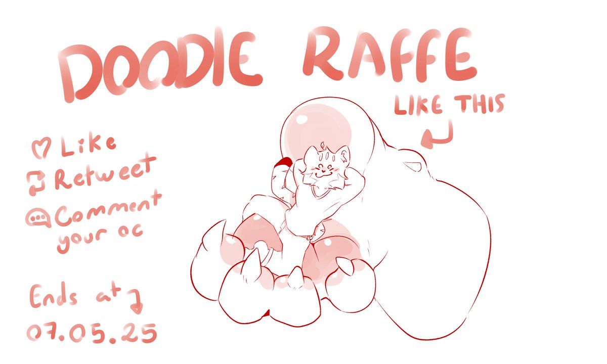 [📢] 07.04.25
🔥DOODLE ART RAFFLE🔥
There will be 3 doodles of your OC

Only one winner and ends tomorrow
Good luck to everyone :3

The result will be announced on my telegram channel and then published here :3
