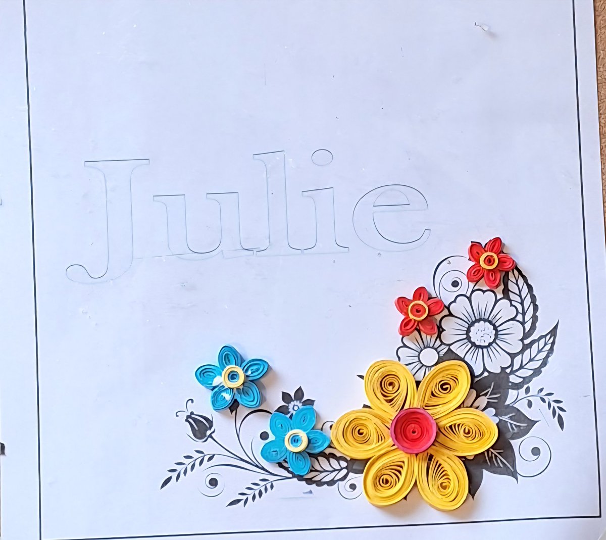 Work in progress. This commissioned piece is coming together slowly but surely 🙂. #quilling #floralart #paperart #commissionart