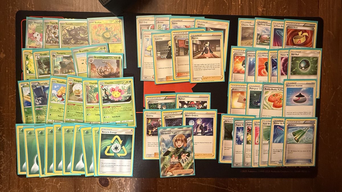 morsemakes's tweet image. Peter Nogay's @FullGripTCG badge-winning 🍃 GLC decklist - Stage 1 with Brambleghast! Gardenia's Vigor pairs great with Eldegoss, allowing for additional energy acceleration even without Cherrim in play.
Digital list: cardboardwarriors.net/decks/68680039…