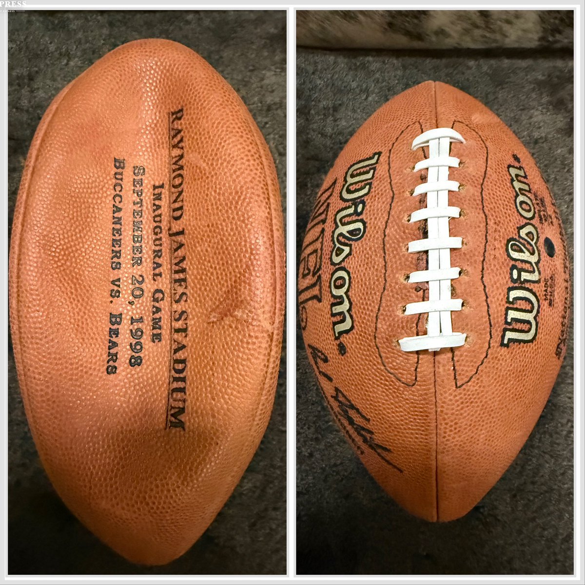 Coachsedfb's tweet image. One commemorative football from the first game at Raymond James Stadium repaired for a repeat client in North Carolina.  If you need this service, contact me.
CoachSedFBRepair.com