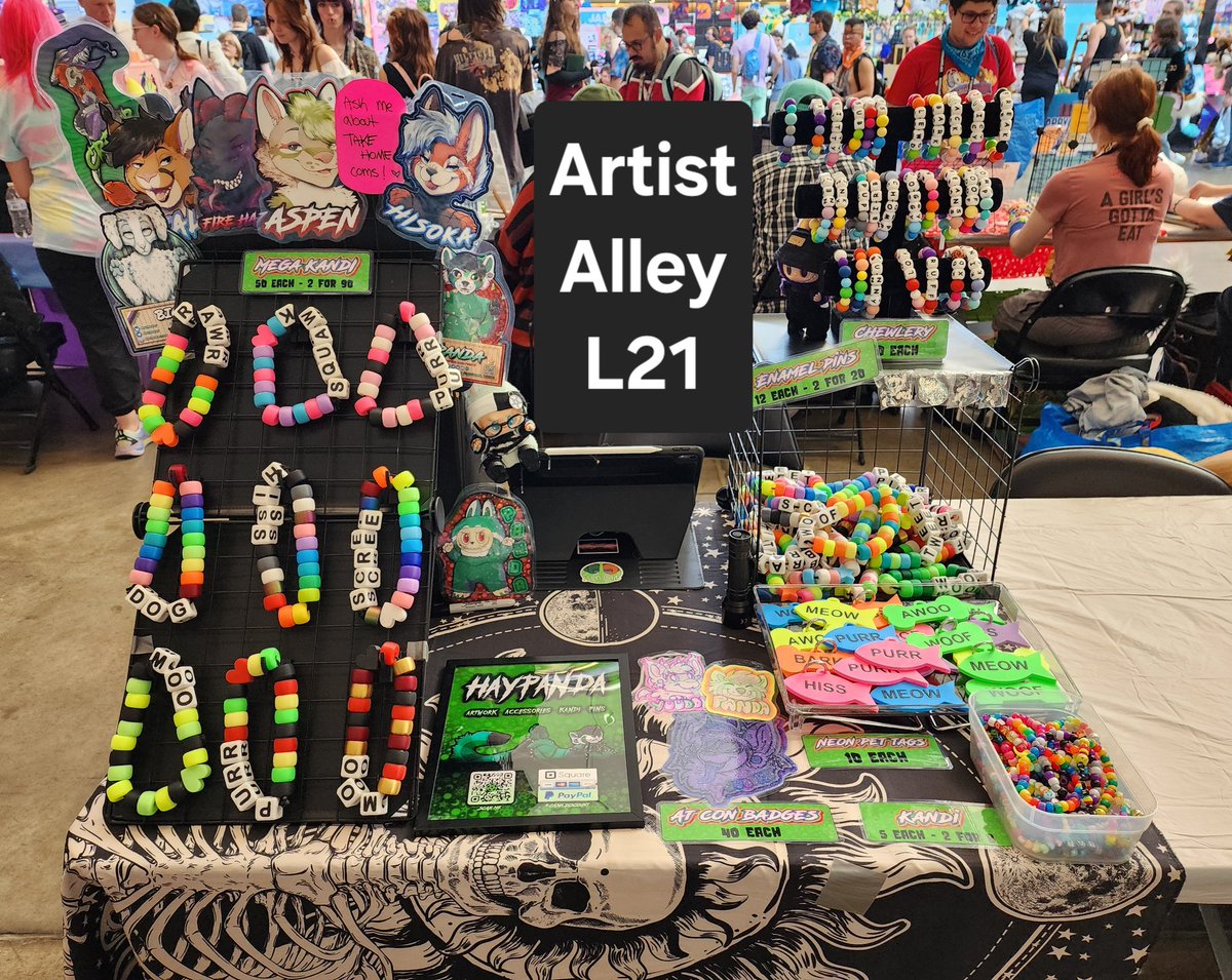 HayPanda's tweet image. Come find me TODAY at #anthrocon2025 Artist Alley! Direct center of the alley!