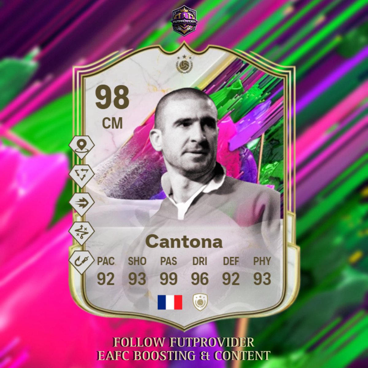 FUTProvider's tweet image. 🔥🇫🇷 CANTONA drops as a SHAPESHIFTERS TEAM 4 ICON player today⚡️
Follow @FUTProvider for EAFC Boosting & Content
#FC25