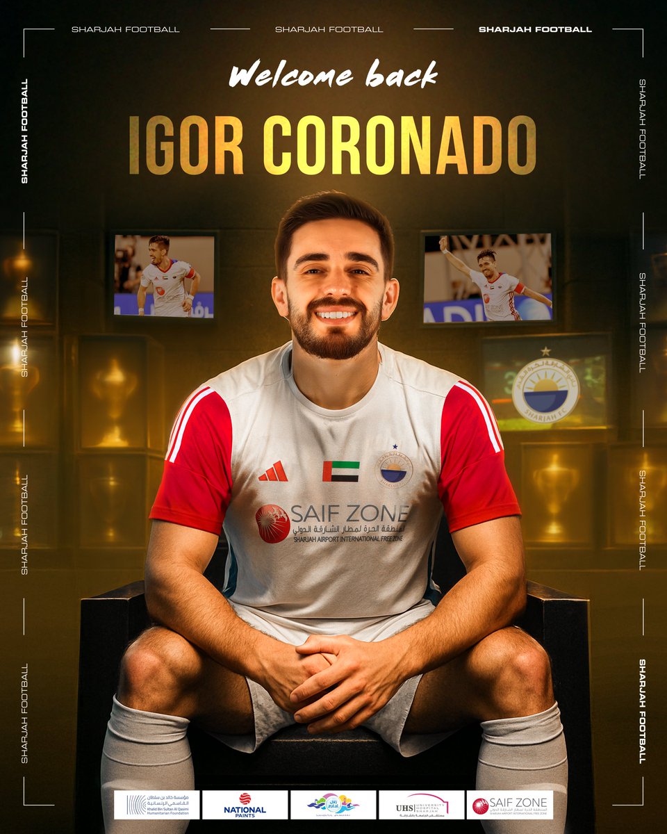 Igor Coronado back at Sharjah is such great news for the club &amp; #UAE football. One of best imports in #UAEProLeague history.