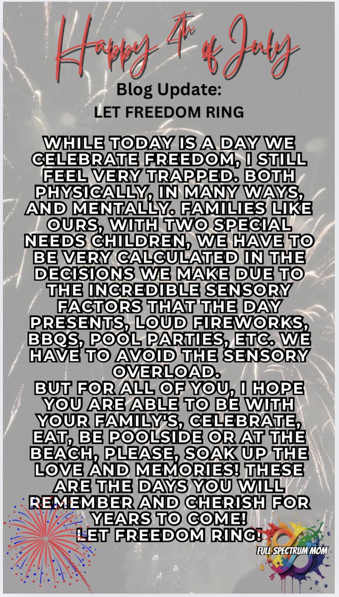 FullSpectrumMom's tweet image. Today, we will gather as our little family, I even made Rocco’s favorite feast of chips and lemonade, surrounded by love and laughter. It’s a day of joy as we celebrate with family, most excitedly,  Lily WAS INVITED to a Fourth of July party! It was with extended family, but she…