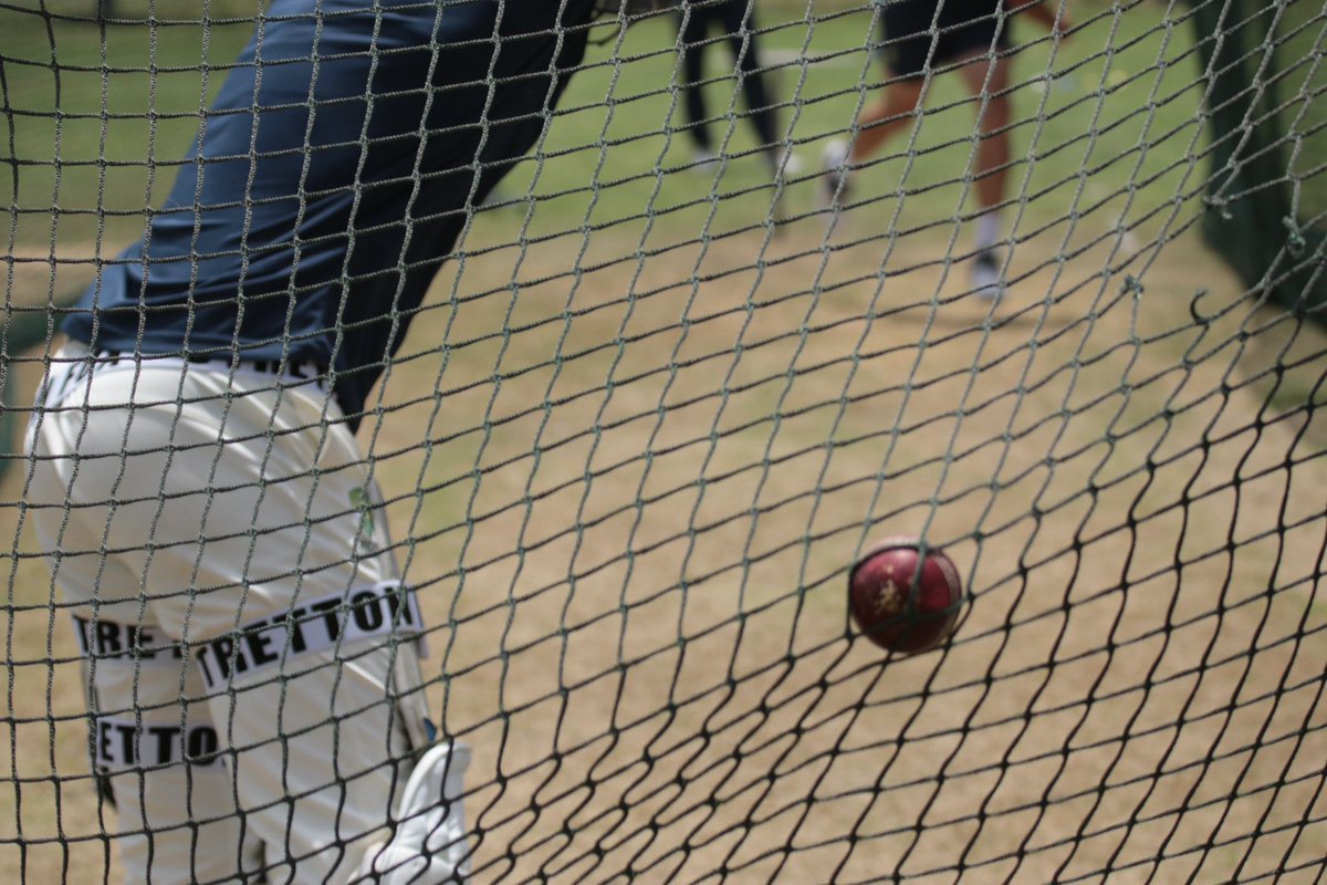 Proper net going on behind the ground at lunch: Boland v Labuschagne. With Kuhnemann ragging it too. #WIvAUS
