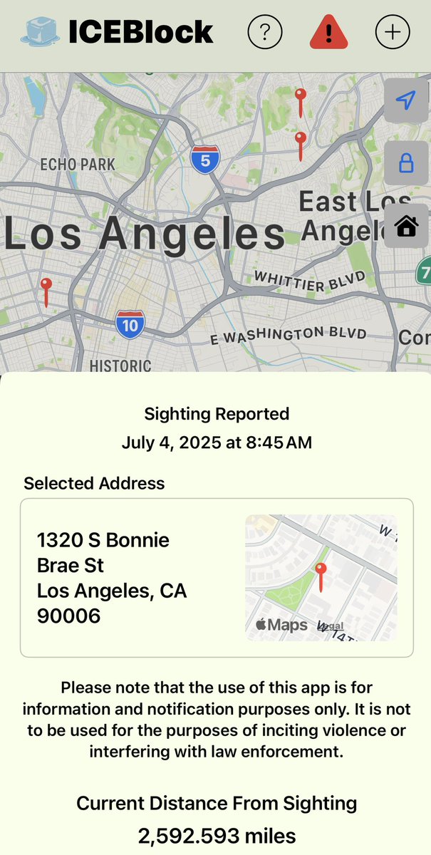 thefrankwu's tweet image. Psst. Pass the word. There's a new app for iPhones which lets you track ICE attacks - and gives you alerts. It's called IceBlock. Not on Android (since Android takes your personal info - which defeats the purpose).