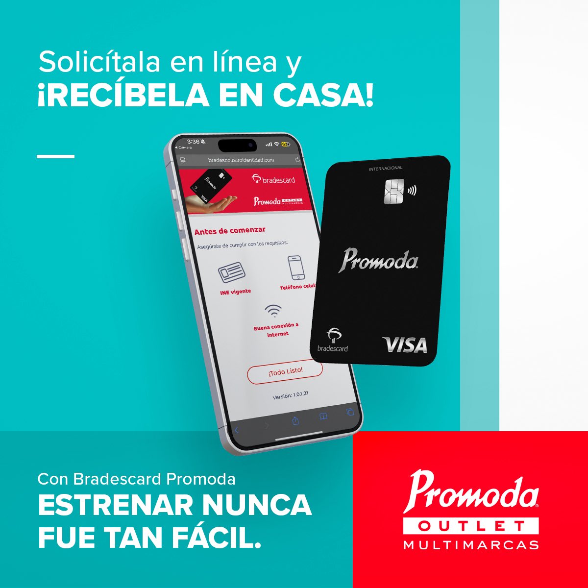 ¿Ya tienes tu tarjeta Bradescard Promoda? 💳✨

Si no, ¡no te preocupes! Ahora puedes solicitarla en línea y recibirla en casa.

Solo entra aquí 👉 tarjetapromoda.bradescard.com.mx
y prepárate para estrenar tus marcas favoritas con promos increíbles.

#BradescardContigo #PromodaLovers