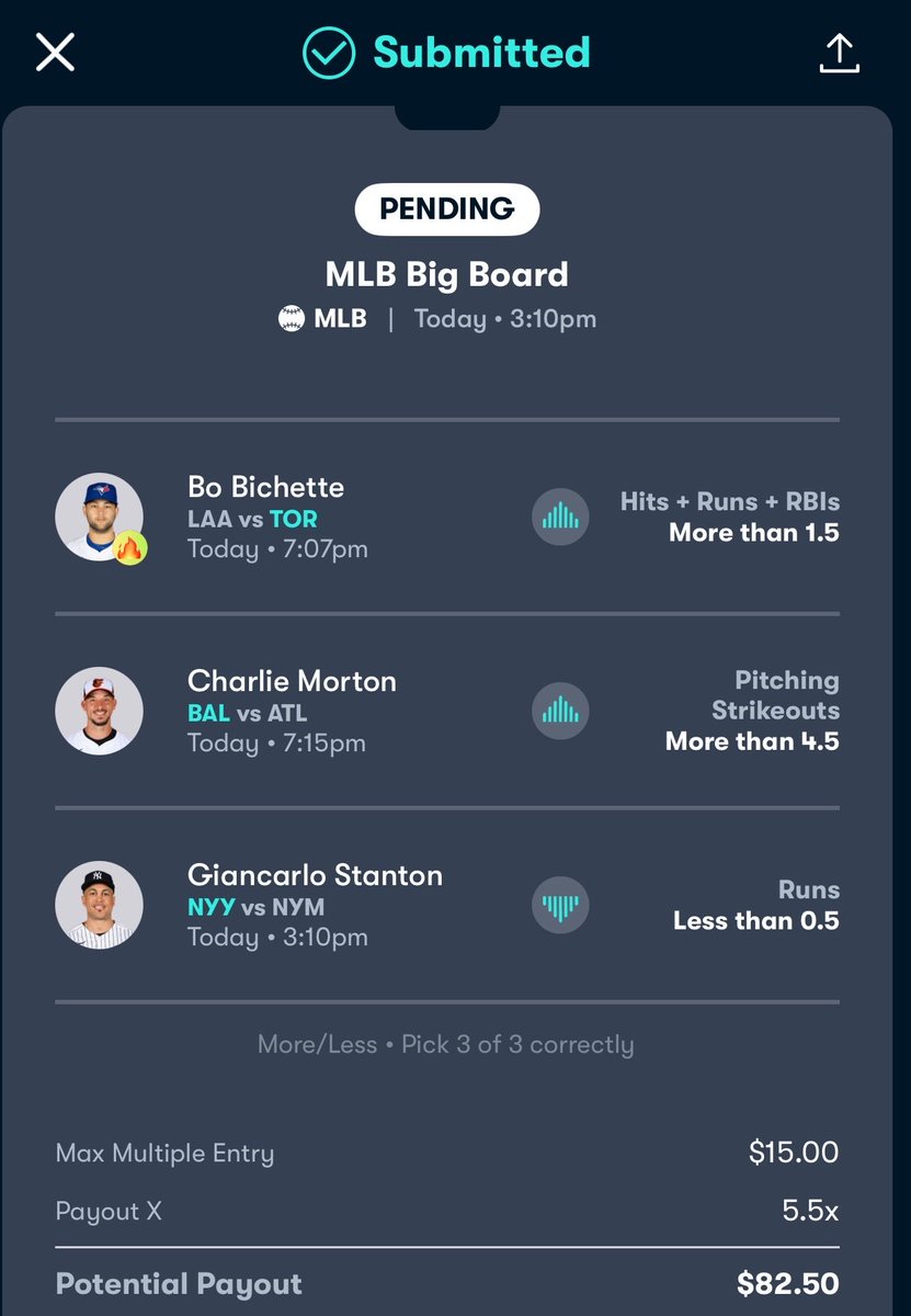 GhostEVplays's tweet photo. ⚾️ Vivid Picks Bichette Discount
⚾️ +450 (FV +398.31)
+EV: 10.38%
Playing: 0.15 Unit Promo Max
#vivid #vividpicks #sport #mlb #baseball https://t.co/ly13EXDPG4