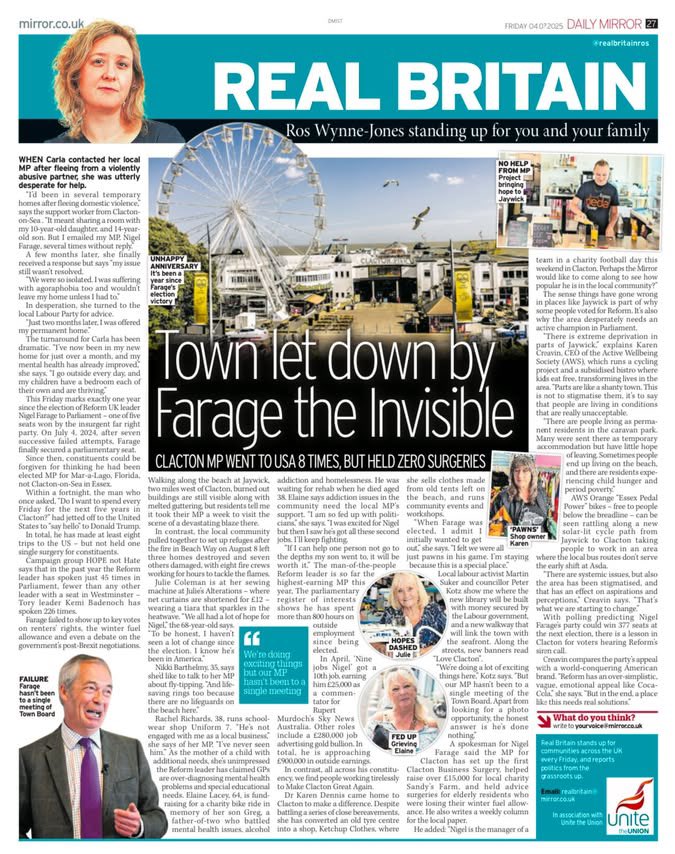 😺😺😺😺😺😺😺😺
wouldn’t be something if Farage didn’t win #Clacton next election?
Could be a thing.