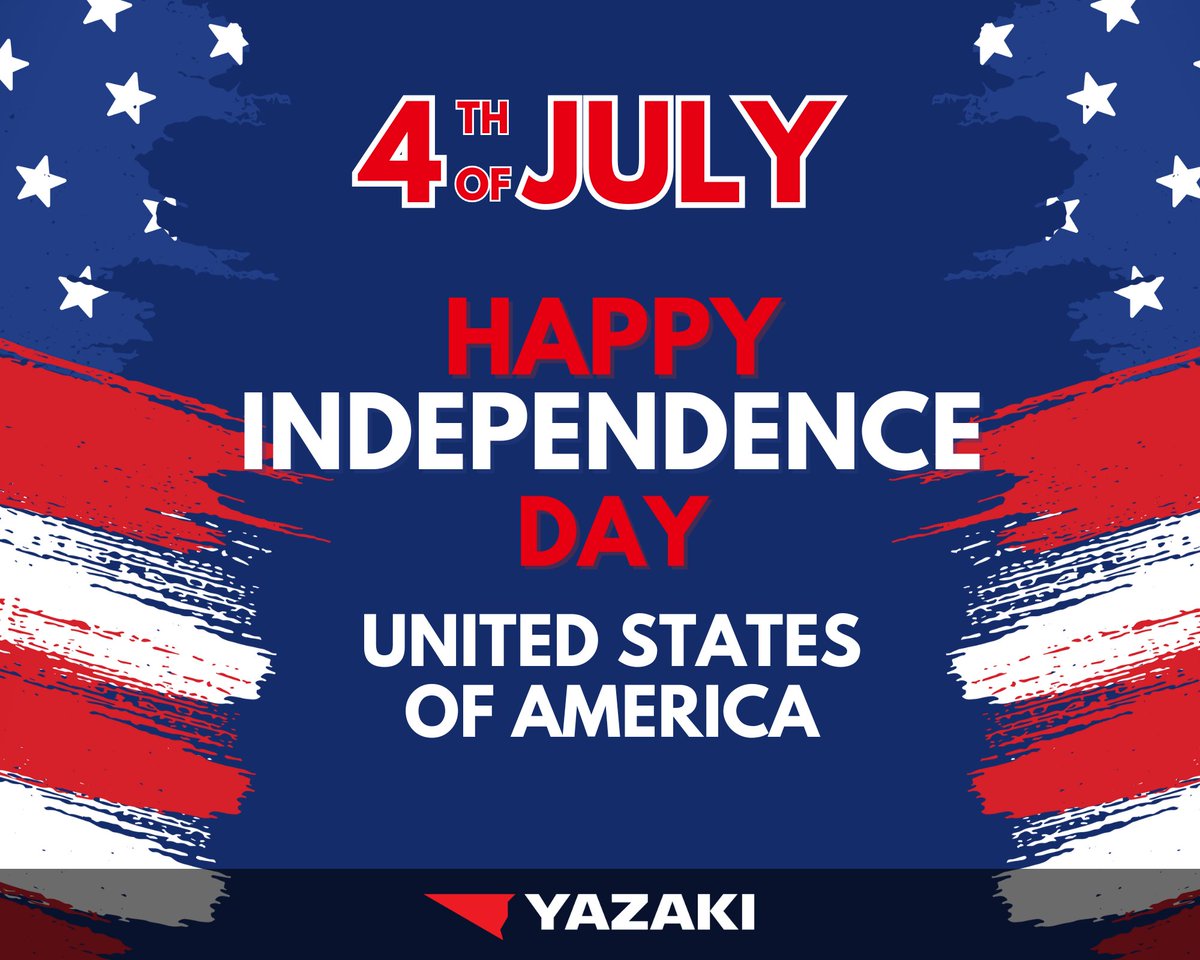 🇺🇸 Happy #IndependenceDay! 🎆
Today, we celebrate the spirit of freedom, unity &amp; resilience that defines the #USA. At #Yazaki, we honor the values of hard work, innovation &amp; community that bring us together.
Wishing our teams, partners &amp; their families a safe &amp; joyful #4thOfJuly!