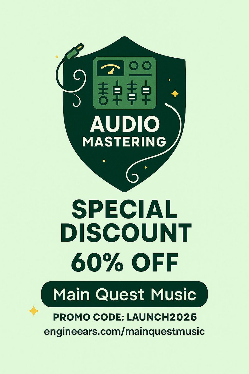 MainQuestMusic's tweet photo. Your mix is the journey.
Mastering is the legend.
Use LAUNCH2025 at checkout 
$20 Mastering Limited Time Only!
🔗 https://t.co/509htsKwiE 

#MasteringServices #GetYourMusicMastered #MusicMastering #IndieArtistTips #ReleaseReady https://t.co/TE8oQL8YHP