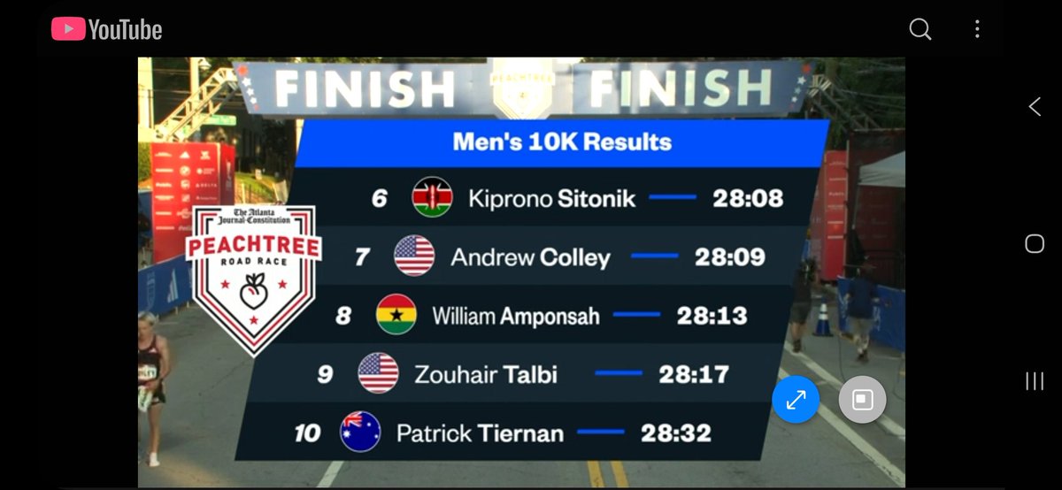 HawkinsRunning's tweet image. RESULT

Fine run from William Amponsah in his first race since finishing his collegiate career, placing 8th in a new road 10k PB of 28:13 at the @ATLtrackclub Peachtree Road Race. @ajcprr