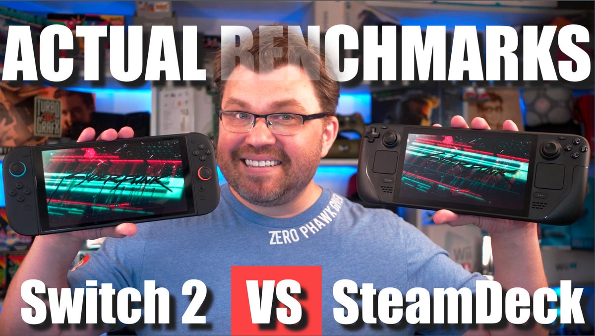 NEW VIDEO

Switch 2 Vs Steam Deck OLED

This video took weeks to make. Just getting actual frametime data from handheld capture was a challenge

SO! What has better performance? Switch 2 or Steam Deck? And at what power?

Video Below:

youtu.be/CLJajeFkmhQ