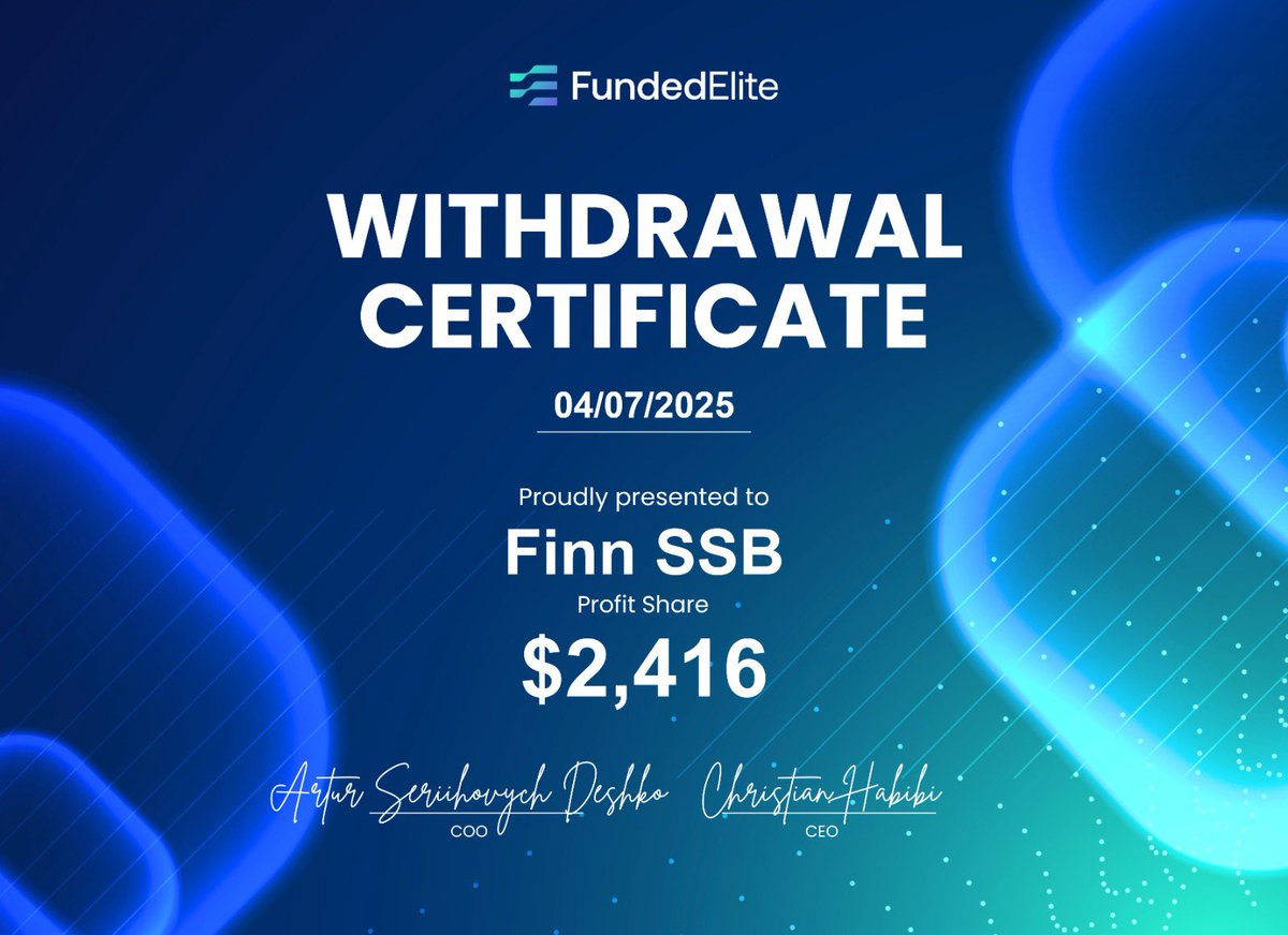 Finn SSB (@finn_ssb) on Twitter photo Just got the notification โ my first payout with <a href="/FundedElite/">Funded Elite</a> has been officially approved within 48 hours! ๐ธ
Thank you <a href="/PropFirmKid/">Prop Firm Kid</a> for suggesting me this firm.
FE is legit and has their own MT5 Broker. Should be listed on <a href="/PropFirmMatch/">Prop Firm Match</a>
<a href="/PropFirmMedia/">Prop Firm Media</a> Just got the notification โ my first payout with <a href="/FundedElite/">Funded Elite</a> has been officially approved within 48 hours! ๐ธ
Thank you <a href="/PropFirmKid/">Prop Firm Kid</a> for suggesting me this firm.
FE is legit and has their own MT5 Broker. Should be listed on <a href="/PropFirmMatch/">Prop Firm Match</a>
<a href="/PropFirmMedia/">Prop Firm Media</a>