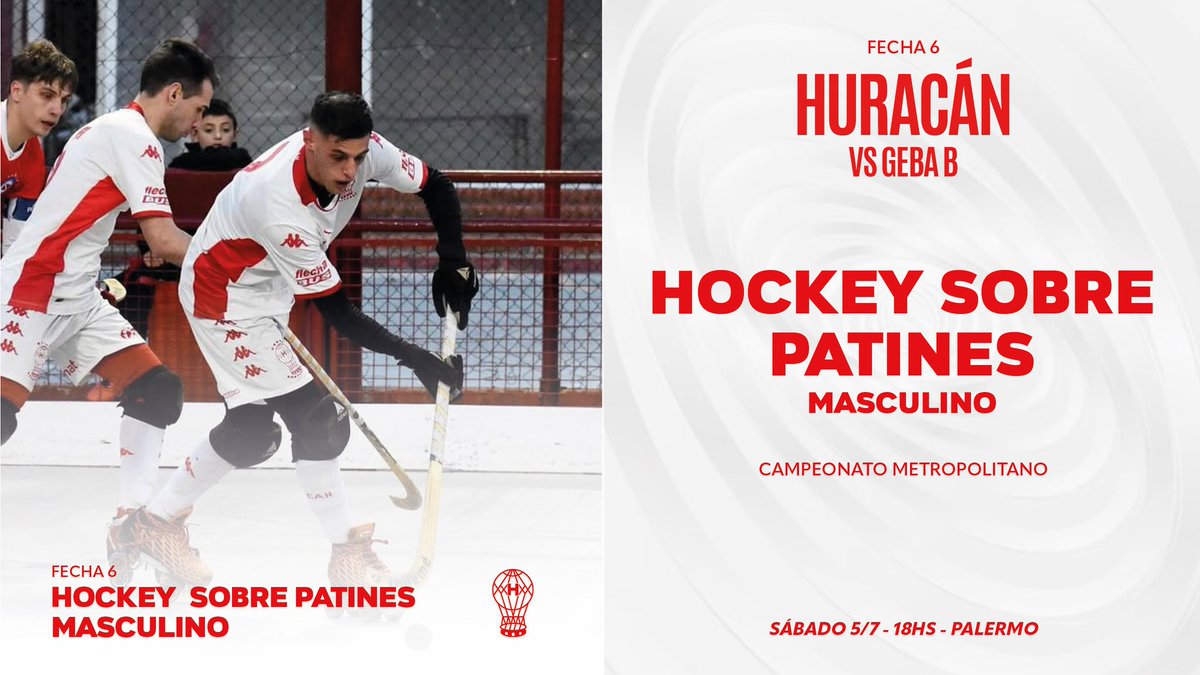 huracandeportes's tweet photo. #Huracán 🎈 #HockeySobrePatines
🏑 Este sábado 5/7 la Primera del Masculino del Globo se enfrentará a #GEBAB por la #Fecha6 del Torneo Clausura del Campeonato Metropolitano desde las 18:00, en Palermo https://t.co/bPcEMh5ZkT